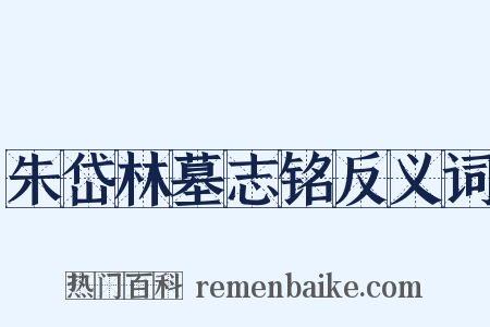 朱岱林墓志铭反义词是什么意思的图片